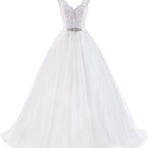 Elegant White Lace Gown